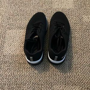 Black running shoes